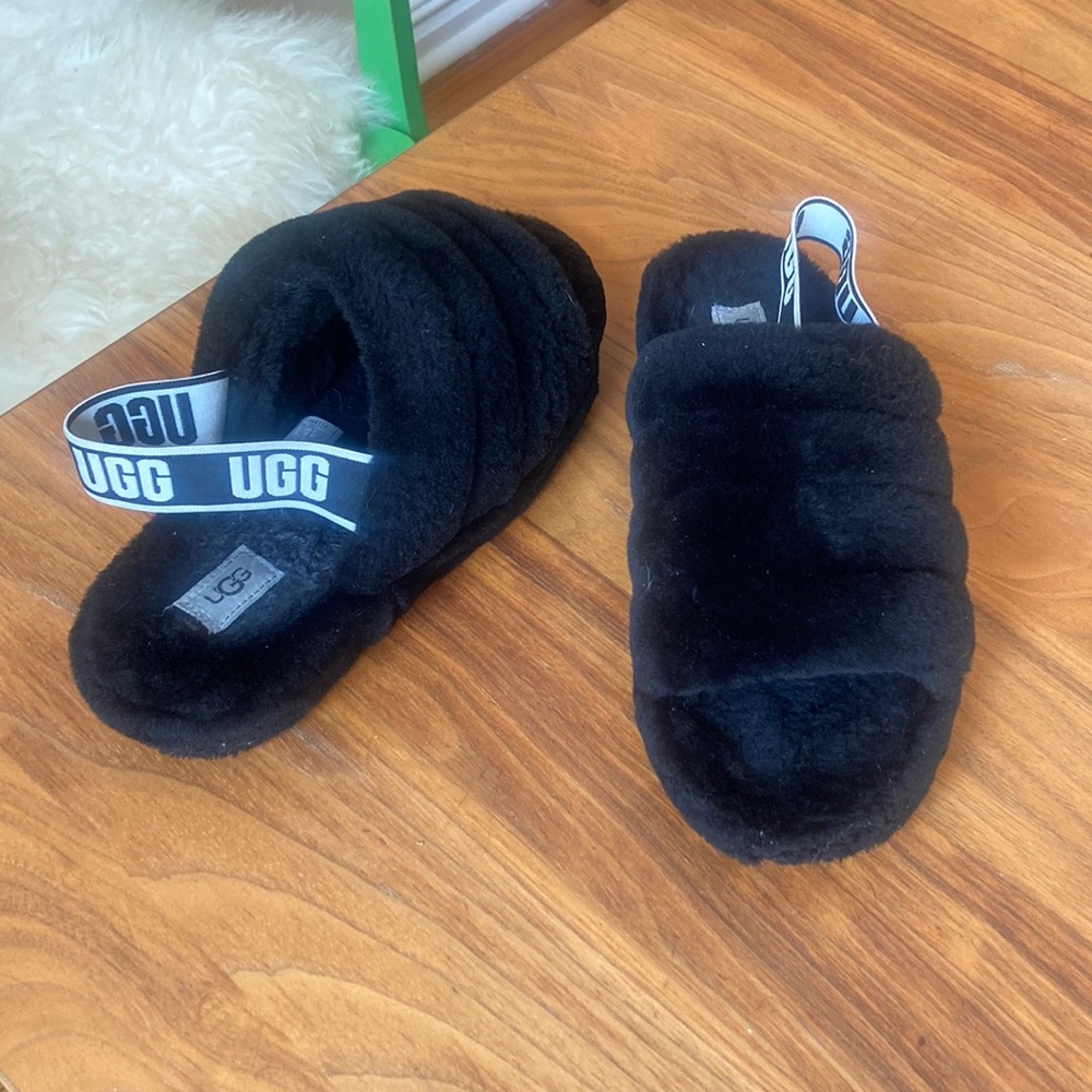 Ugg Fluff Yeah Slides Black